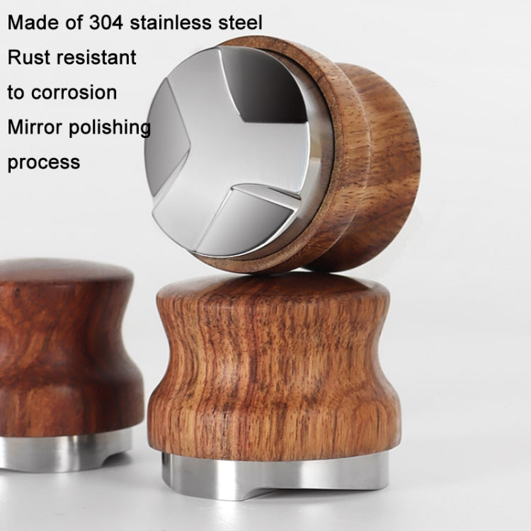 Pear Wood Stainless Steel Coffee Compressor, 51 mm, 53 mm, 58 mm