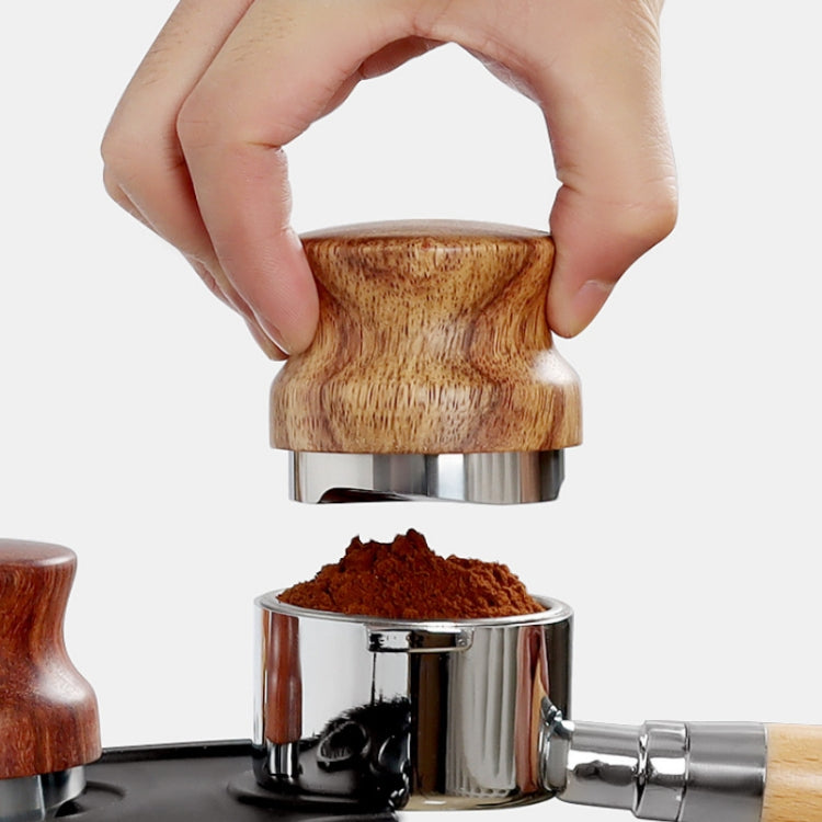 Pear Wood Stainless Steel Coffee Compressor, 51 mm, 53 mm, 58 mm
