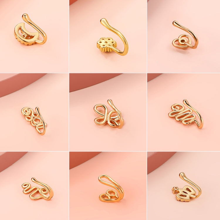 U-shaped Nose Clip Copper Inlaid With Zircon Nose Decoration, Color: G-189 Silver, G-364 Gold, G-365 Silver, G-247 Gold, G-248 Silver, G-251 Gold, G-252 Silver, G-253 Gold, G-254 Silver, G-235 Gold, G-236 Silver, G-231 Gold, G-232 Silver, G-249 Gold   ...