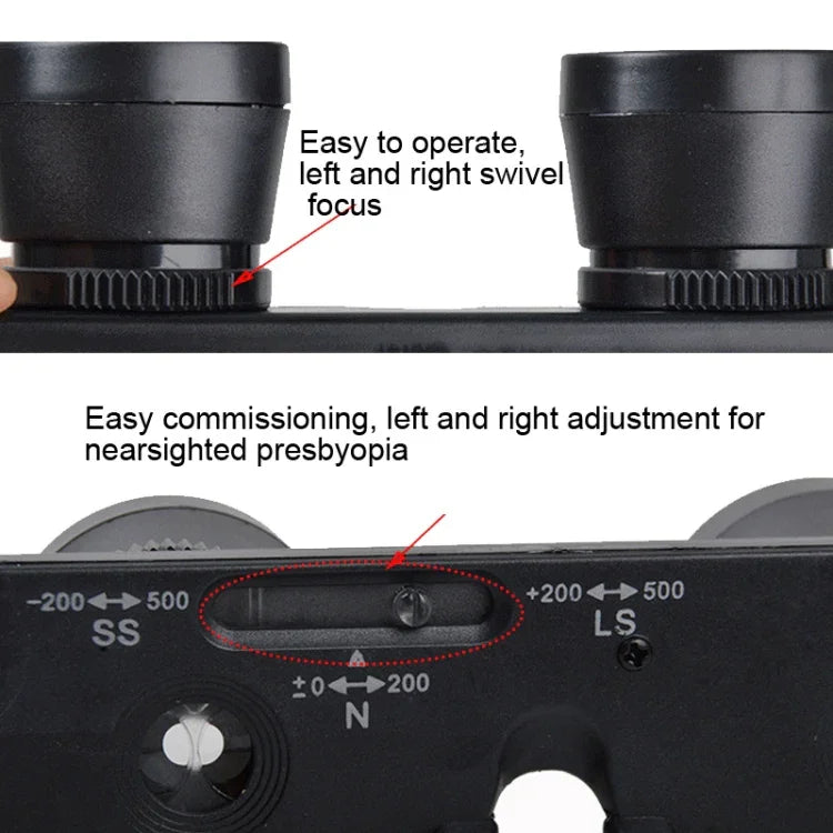 Camman 3 x 28 Adjustable Focus Glass Type Fishing Binoculars ,Spec:, Only  Binoculars, With Zippered Glasses Case