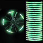 20pcs /Set Car Rainbow Wheel Hub Reflective Stickers Tire Luminous Warning Decoration, Color: Rainbow, Rainbow, Purity