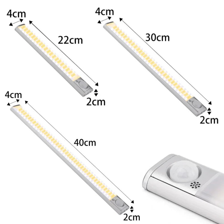 2.8W USB Charging Smart Human Body Sensing Wardrobe Lamp, Length:, 30 cm, 40 cm
