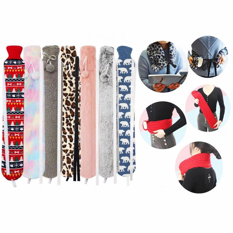 2L Long-strip Multifunctional Water-filled Rubber Hot Water Bags, Spec: Pink Plush, Pink Plush