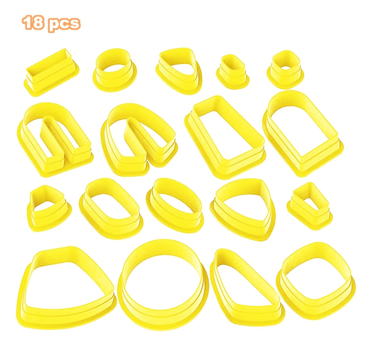 18 In 1 Soft Clay Earring Molds DIY Handmade Clay Cutter Clay Earrings Making Molds, 18 In 1 (Purple), 18 In 1 (Pink), 18 In 1 (Yellow), 18 In 1 (Blue)