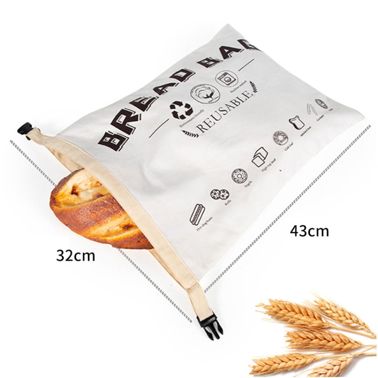 Cotton TPU Bread Bag With Clasp Reusable Storage Bag, Bread Bag Beige, Bread Bag White