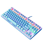 ZIYOULANG K2 87 Keys Office Laptop Punk Glowing Mechanical Wired Keyboard, Cable Length: 1.5m, K2 White, K2 Pink, K2 Blue, K2 Black
