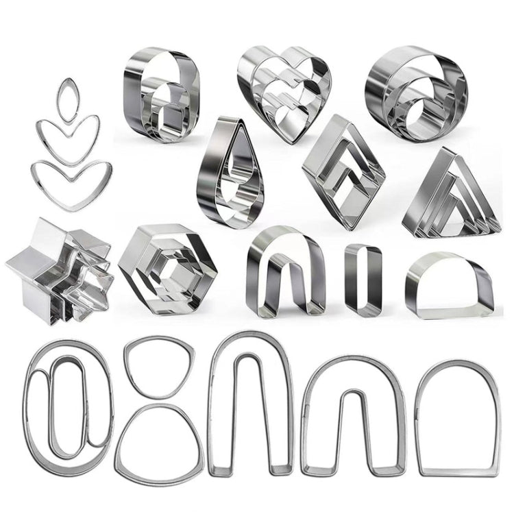 36 In 1  Stainless Steel Polymer Clay Earring Cutters Baking Mould, 36 In 1