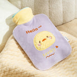ZS103 Cartoon Plush Water-filled Hot Water Bags Explosion-proof Leak-proof Warming Water Bottle, Spec:, Pink Lucky Rabbit, Beige Lucky Rabbit, Brown Bear, Khaki Bear, Purple Duck, Pink Rabbit, Deep Blue Duck, Ink Green Duck, Intervened Pink