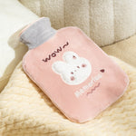 ZS103 Cartoon Plush Water-filled Hot Water Bags Explosion-proof Leak-proof Warming Water Bottle, Spec:, Pink Lucky Rabbit, Beige Lucky Rabbit, Brown Bear, Khaki Bear, Purple Duck, Pink Rabbit, Deep Blue Duck, Ink Green Duck, Intervened Pink