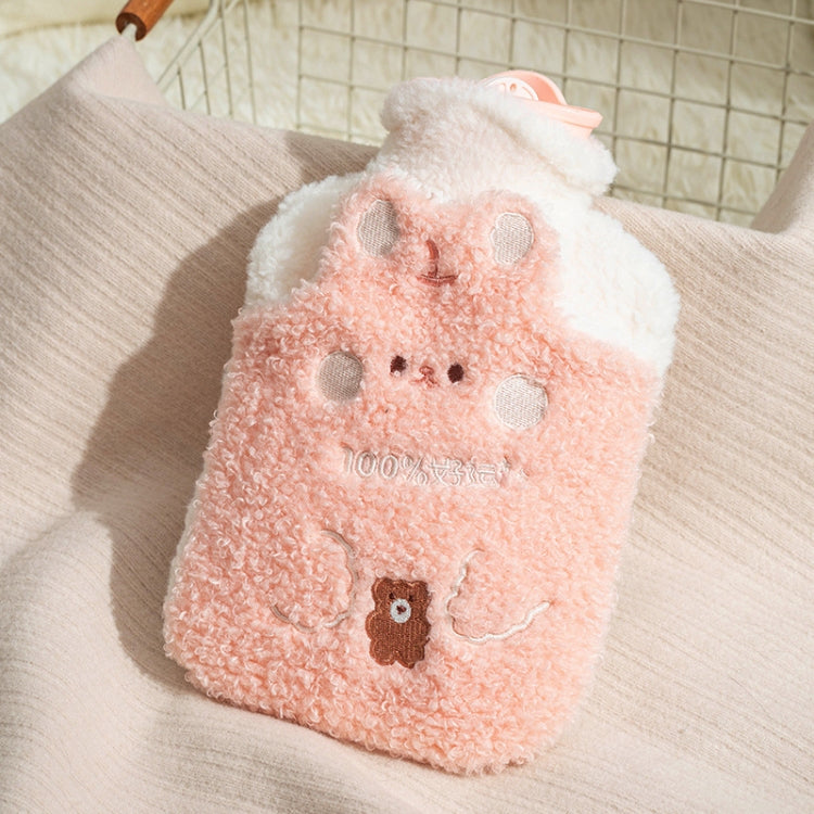 ZS103 Cartoon Plush Water-filled Hot Water Bags Explosion-proof Leak-proof Warming Water Bottle, Spec:, Pink Lucky Rabbit, Beige Lucky Rabbit, Brown Bear, Khaki Bear, Purple Duck, Pink Rabbit, Deep Blue Duck, Ink Green Duck, Intervened Pink