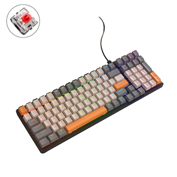 ZIYOU LANG  K3 100 Keys Game Glowing Wired Mechanical Keyboard, Cable Length: 1.5m, Style:, K3 Micro Light Hot Plug Version Red Axis, K3 Water Green Hot Plug Version Green Axis, K3 Micro Light Version Green Axis, K3 Micro Light Version Red Axis        ...