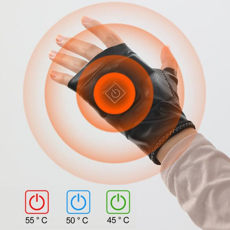1 Pair Adjustable Temperature Rechargeable Intelligent Electric Heating Gloves Half Finger Gloves, S, M, L