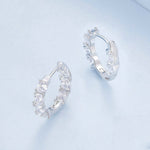 Sterling Silver S925 Zirconia Budding Flower Earrings, BSE734
