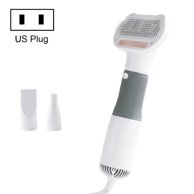 3-in-1 600W ペット用電動強風毛取りブロワーコーム、仕様：USプラグ110V、EUプラグ220V、UKプラグ220-240V