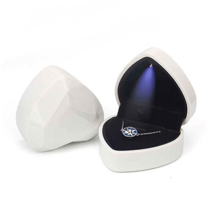017015-20 Heart-shaped LED Light Ring Necklace Storage Box without Jewelry, Spec:, Pendant(White), Pendant(Red), Pendant(Gold), Pendant(Blue), Pendant(Black), Ring(White), Pendant(Pink), Ring(Red), Ring(Gold), Ring(Blue), Ring(Black), Ring(Pink)