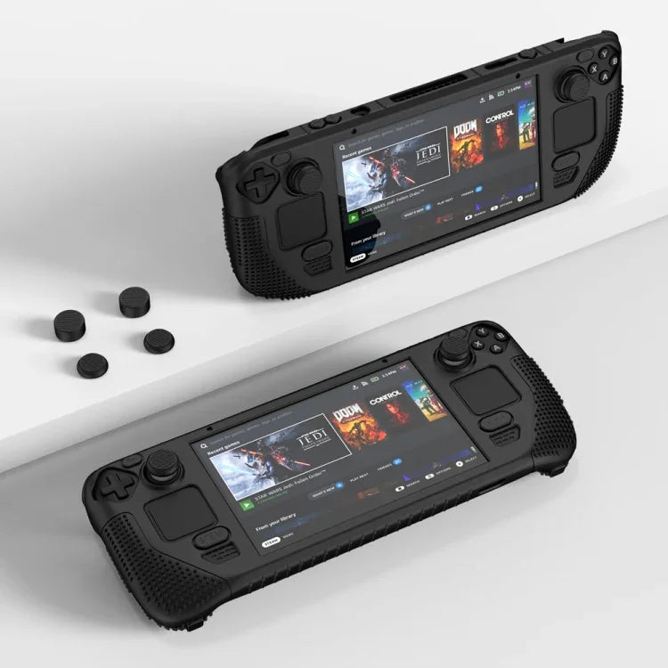 For Steam Deck V V4-1 Silicone Non-slip Protective Case for Pocket Consoles with Holder Function, V4-1Black), V4-1(Red), V4-1(Green), V4-1(Blue)