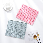 130 Grids Silicone Mat Baking Mold Mini Pet Snacks Dog Food Baking Pan Mold Biscuit Cake Mold, Blue, Pink