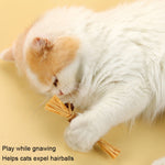 Cat Teething Stick Toy Teeth Cleaning Catnip Teasing Stick, 5pcs Black Feathers, 5pcs Yellow Feathers, 5pcs Lafite