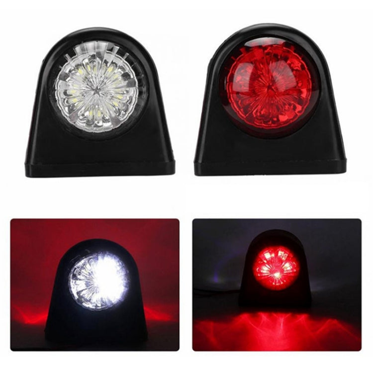 MK-249 10-30V 8LEDs Red And White Truck Round Side Light, MK-249 (Red White)
