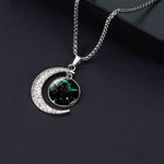 Luminous Zodiac Moon Titanium Steel Necklace Personalized Moon Pendant, Necklace Libra, Necklace Scorpio, Necklace Sagittarius, Necklace Aquarius, Necklace Capricorn, Necklace Pisces, Necklace Aries, Necklace Taurus, Necklace Gemini, Necklace Cancer   ...