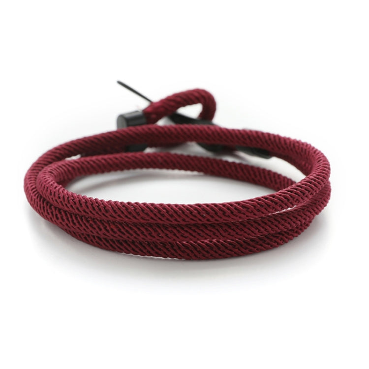 5pcs Whale Tail Braided Hand Rope Double Live Buckle Adjustable Bracelet, 5pcs Pink, 5pcs Yellow, 5pcs Red Wine, 5pcs Navy, 5pcs Khaki, 5pcs Red, 5pcs Black, 5pcs Light Blue, 5pcs Beige