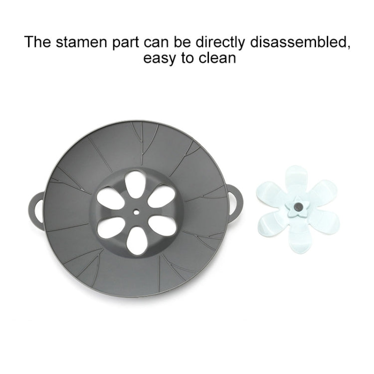 Silicone Flower Spill-proof Pot Lid Rotatable Pot Lid Kitchen Gadget, Size:, 23cm Yellow