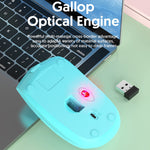 811 3 Keys Laptop Mini Wireless Mouse Portable Optical Mouse, Spec:, Double Model (Pink)