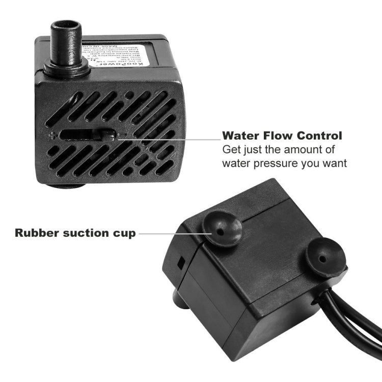 3W 4 Light Silent Aquarium Fish Tank Filtration Submersible Pump Fountain Water Pump, With Light