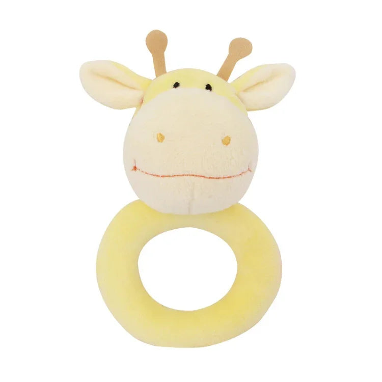 Baby Hand Rattles Toys Hand Grip Stick Newborn Soothing Toys,Style:, Giraffe, Pink Rabbit, Little Grey Elephant, Koala, Piggy, Monkey, White Rabbit, Little Red Mouse, Little Flower Elephant, Little Banana, Sleep Bear Blue Rattles