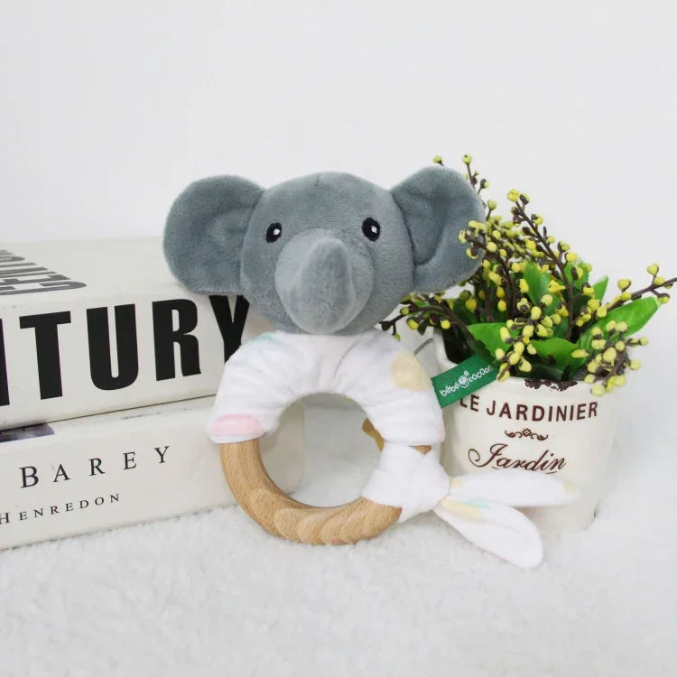 Baby Hand Rattles Toys Hand Grip Stick Newborn Soothing Toys,Style:, Giraffe, Pink Rabbit, Little Grey Elephant, Koala, Piggy, Monkey, White Rabbit, Little Red Mouse, Little Flower Elephant, Little Banana, Sleep Bear Blue Rattles                       ...