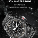 SMAEL 8008 Outdoor Sports Multifunctional Waterproof Luminous Men Watch, Black Blue