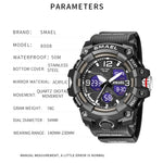 SMAEL 8008 Outdoor Sports Multifunctional Waterproof Luminous Men Watch, Black Blue