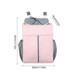Baby Bed Organizer Newborn Crib Diaper Storage Hanging Bags Bedside Shelf Bag, Linen Gray, Linen Pink