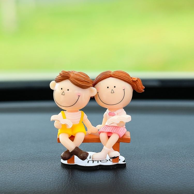 Car Ornament Ornament Lovely Kissing Couple Doll, Color:, Blue, Gray, Reading, Clever, Blue+Balloon, Blue+Blue White Balloon, Gray+Balloon, Gray+Gray Balloon, Reading+Balloon, Clever+Balloon, Stool Blue Couple, Stool Gray Couple, Stool Reading Couple  ...