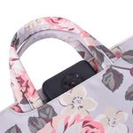 H40-B01 White Rose Pattern Laptop Case Bag Computer Liner Bag With Handle, 12 Inch, 13 Inch, 14 Inch, 15 Inch