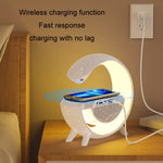 Smart Wireless Charging Ambient Light Bluetooth Speaker, DH001 (White)