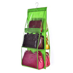 B05005 Double Sided 6 Pocket Hanging Bag Non-woven Fabric Hanging Handbag Organizer, B05005 Purple, B05005 Black, B05005 Grey, B05005 Rose Red, B05005 Green, B05005 Blue