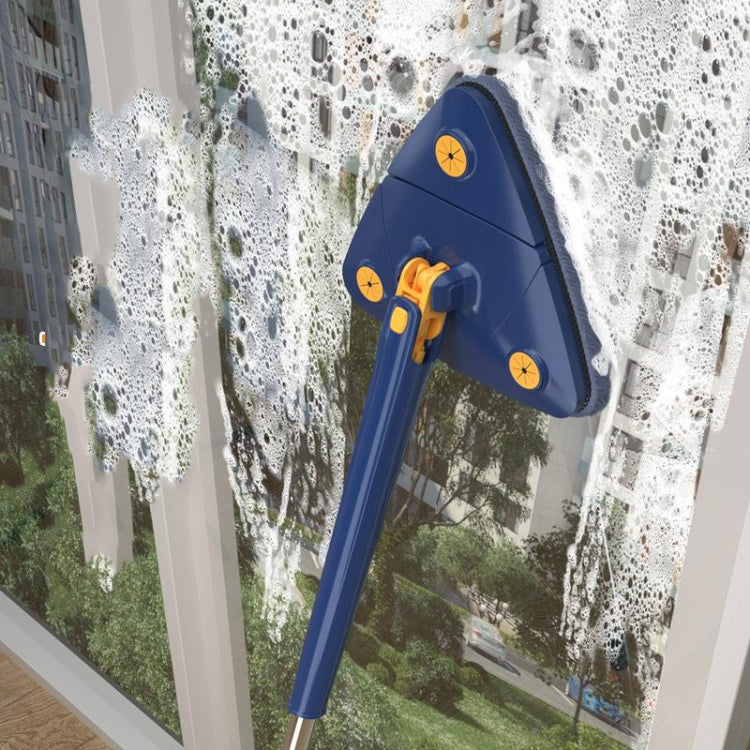 Triangular Mop Household Ceiling Cleaner Wipe Wall Tiles Imitation Hand Twist Mop, with 2 Cloth