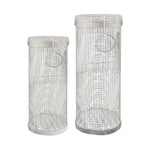 Outdoor Stainless Steel Barbecue Cage BBQ Round Mesh Tube, 20cm With Hook, 30cm With Hook