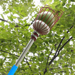 Stainless Steel Aerial Fruit Picker Fruit Picking Tools, With Rod 4 Sections 1.6m, With Rod 6 Sections 2.4m, With Rod 9 Sections 3.6m, With Rod 10 Sections 4m