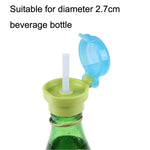 2pcs CJ07205 Baby Straw Lids Portable Drinking Straw Lids for Children, 2pcs Green, 2pcs Pink
