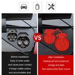 For Tesla Model3/Y 2pcs Charging Port Silicone Dustproof Waterproof Cover, Conjoined Black, Conjoined Red, Conjoined Blue