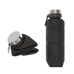 Outdoor Silicone Folding Water Cup Telescopic Water Bottle Travel Drinking Cup With Carabiner, 700ml Black, 700ml Grey, 700ml Red, 700ml Blue