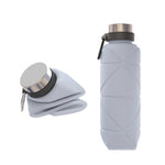 Outdoor Silicone Folding Water Cup Telescopic Water Bottle Travel Drinking Cup With Carabiner, 700ml Black, 700ml Grey, 700ml Red, 700ml Blue