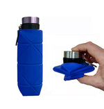 Outdoor Silicone Folding Water Cup Telescopic Water Bottle Travel Drinking Cup With Carabiner, 700ml Black, 700ml Grey, 700ml Red, 700ml Blue