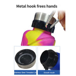Outdoor Silicone Folding Water Cup Telescopic Water Bottle Travel Drinking Cup With Carabiner, 700ml Black, 700ml Grey, 700ml Red, 700ml Blue