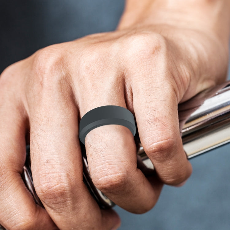 SIR062 8MM Wide Bevel Silicone Ring Sports Ring, No.14, No.10