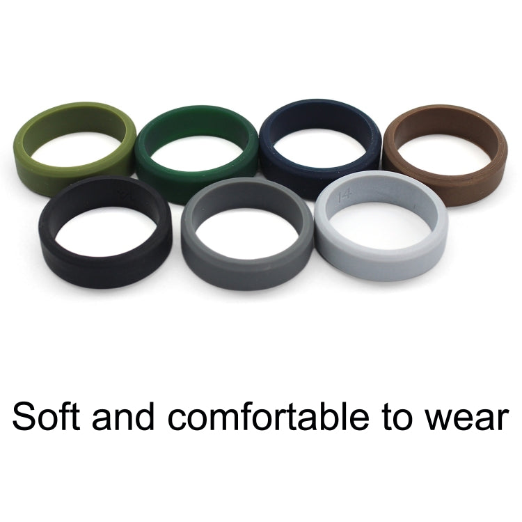 SIR062 8MM Wide Bevel Silicone Ring Sports Ring, No.14, No.10