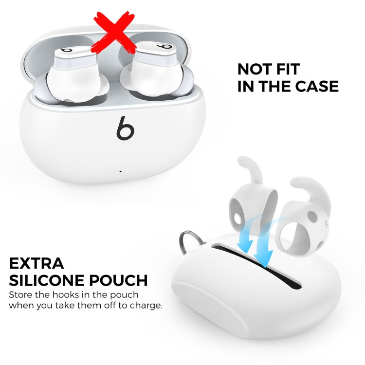 For Beats Studio Buds AhaStyle PT172 Earphone Silicone Ear Caps, Style:, Earcap x 3+Case (White), Earcap x 3+Case (Red), Earcap x 3+Case (Black), Earcap (White), Earcap (Black), Earcap (Red)
