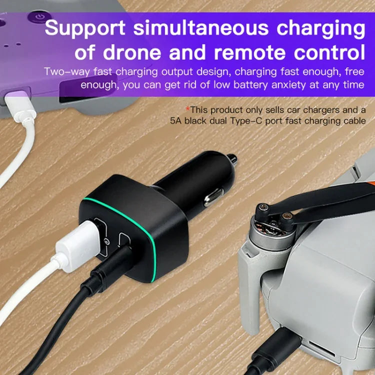 For DJI Mavic 3/Mini 2 RCSTQ 100W 2 In 1 Car Charger, For DJI Mavic 3/Mini 2